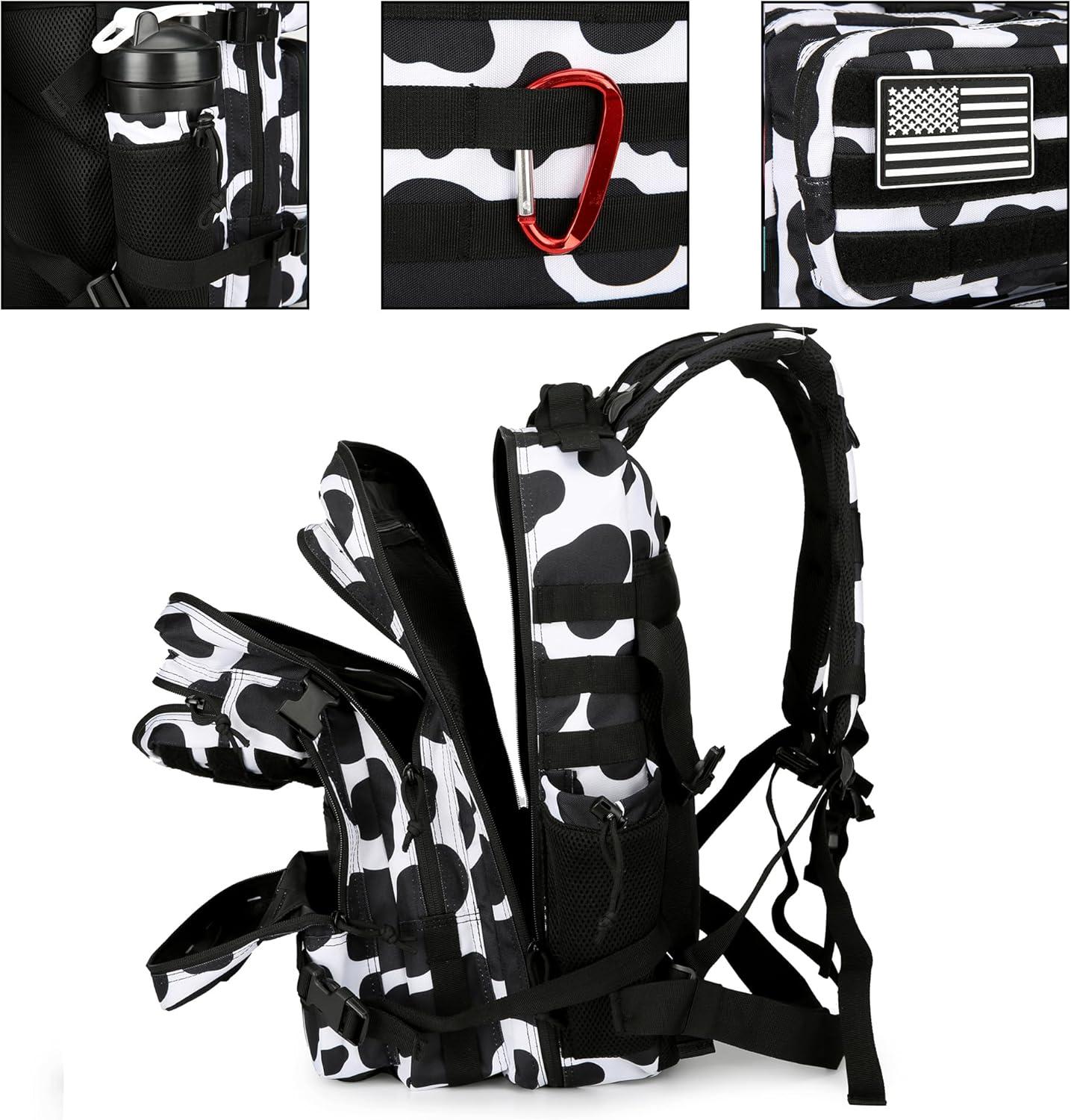 image45L Tactical Assault Backpack 3 day assault pack with Molle Waterproof backpack Rucksack for Tactical Backpacks Red water patternCow Color