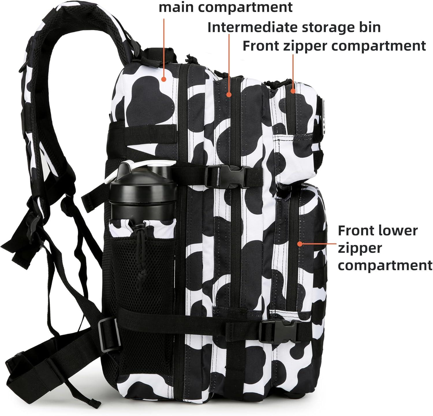 image45L Tactical Assault Backpack 3 day assault pack with Molle Waterproof backpack Rucksack for Tactical Backpacks Red water patternCow Color