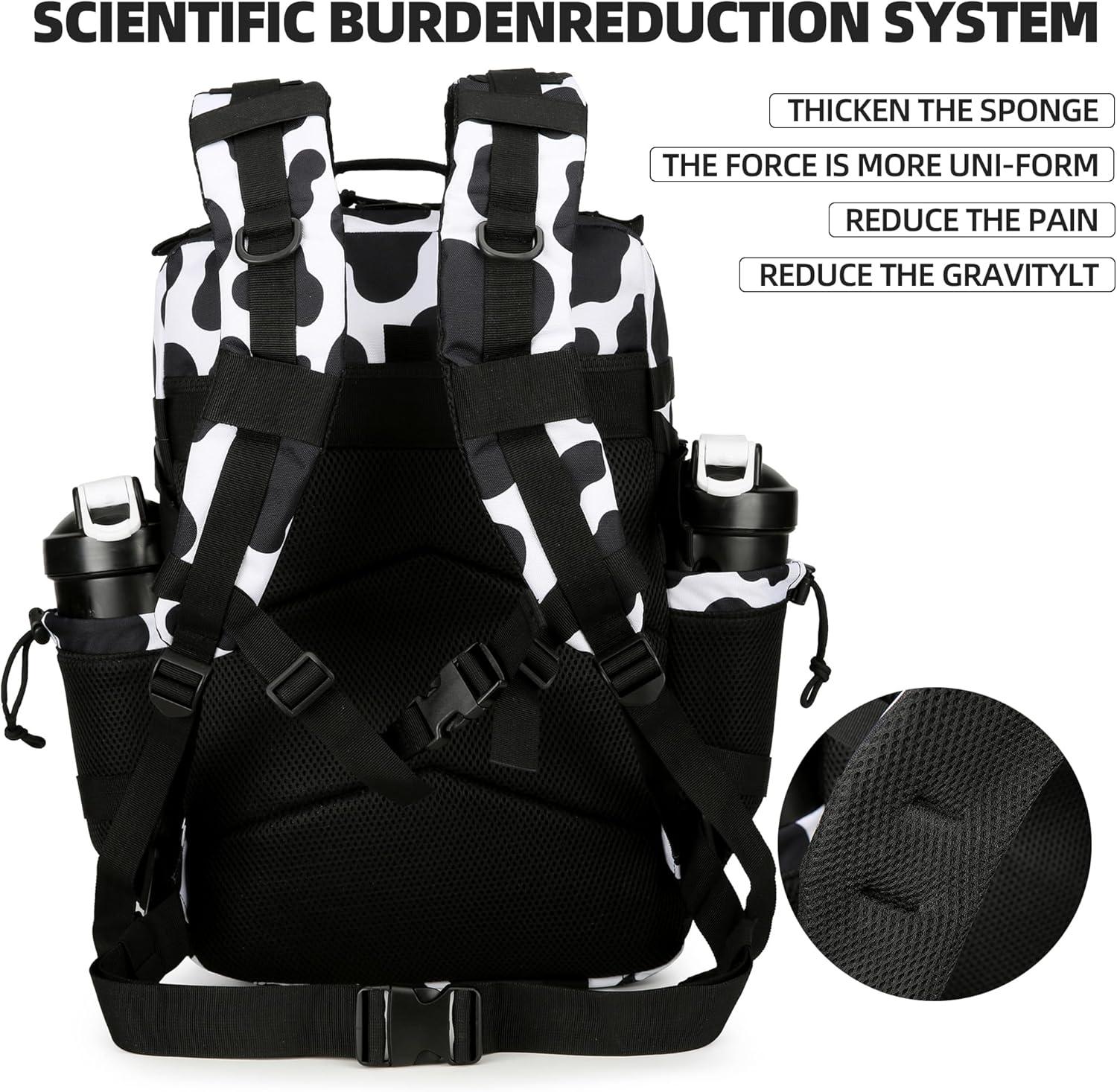 image45L Tactical Assault Backpack 3 day assault pack with Molle Waterproof backpack Rucksack for Tactical Backpacks Red water patternCow Color