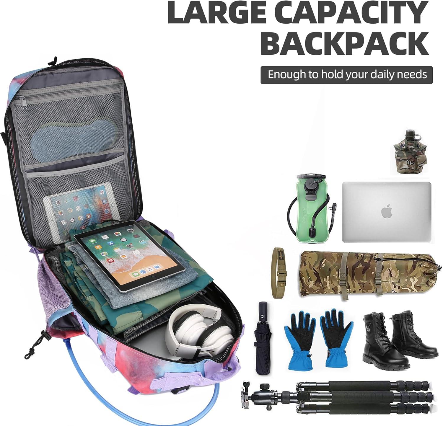 image45L Tactical Assault Backpack 3 day assault pack with Molle Waterproof backpack Rucksack for Tactical Backpacks Red water patternNebula Camo