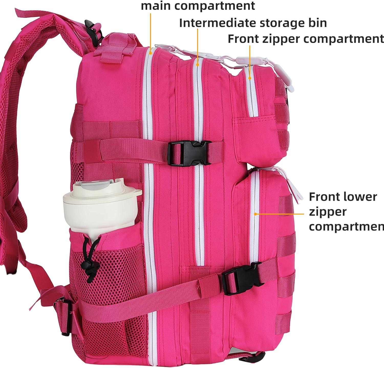 image45L Tactical Assault Backpack 3 day assault pack with Molle Waterproof backpack Rucksack for Tactical Backpacks Red water patternRose Red