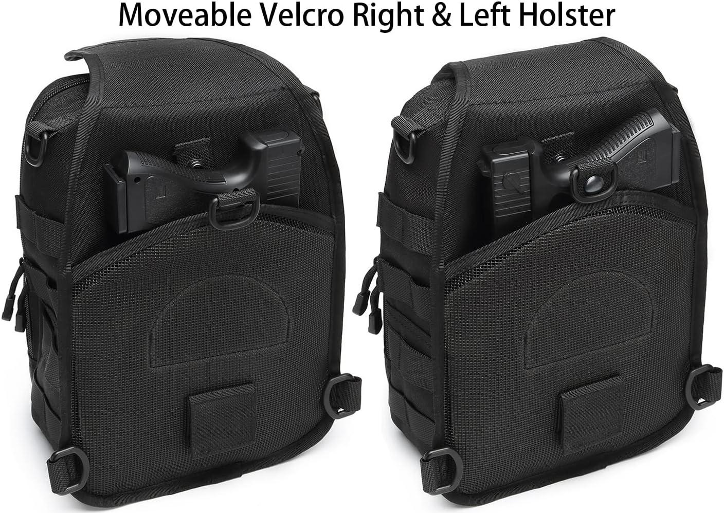 imageATBP Tactical Sling Backpack Bag Pack for Men Military One Strap Shoulder Backpack Crossbody Bag With Holster 10 LitersBlack