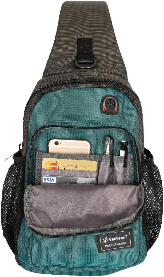 imageCrossbody Sling Bag Backpack for Men amp Women BlackAdark Greenfits 105 Ipad