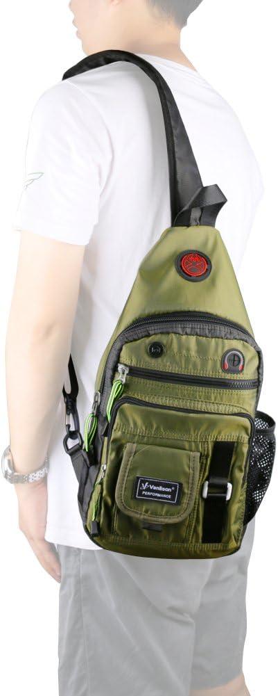 imageCrossbody Sling Bag Backpack for Men amp Women BlackBgreenfits 105 Ipad