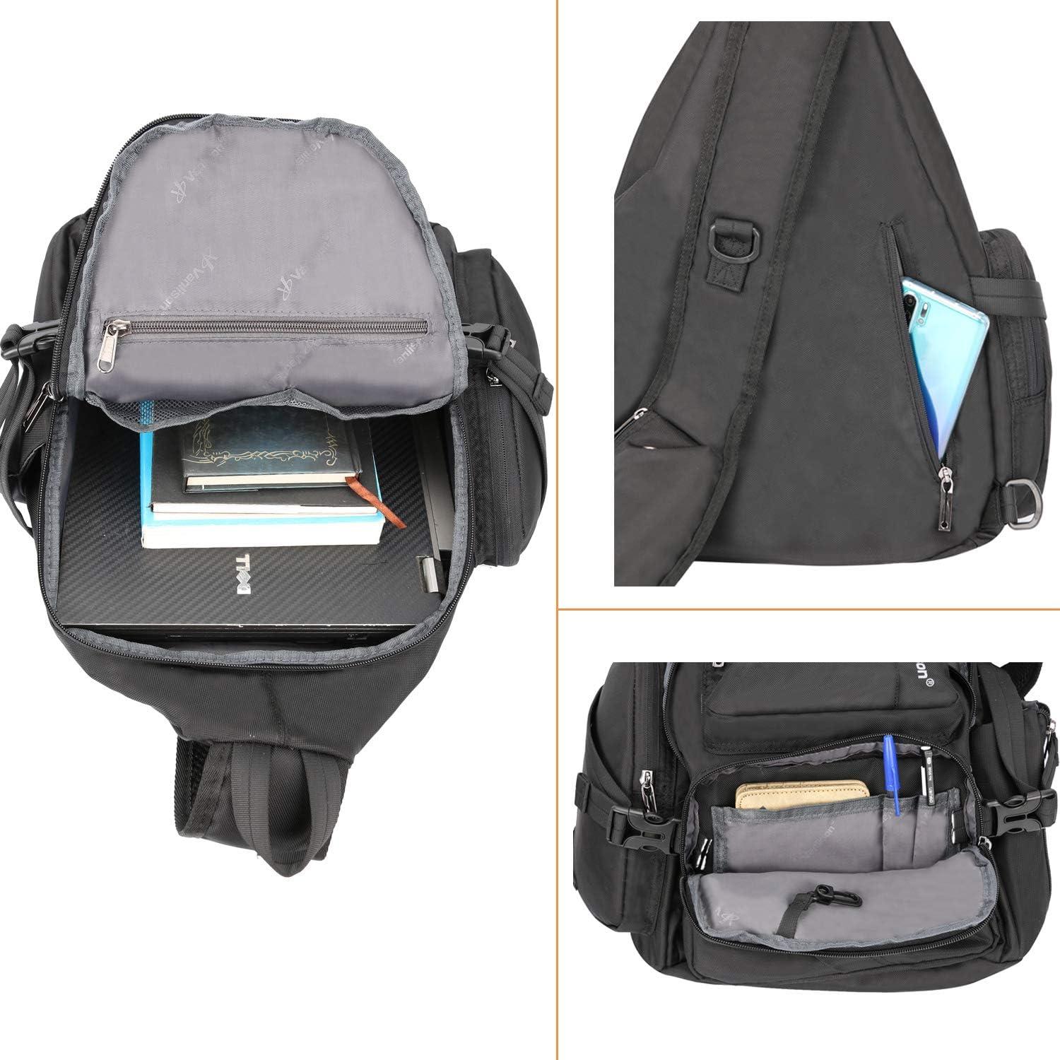 imageCrossbody Sling Bag Backpack for Men amp Women BlackCnavyfits 13 Laptop