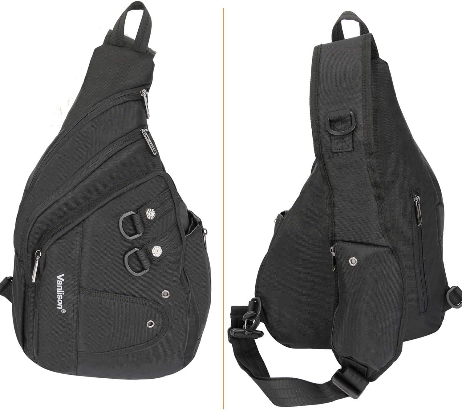 imageCrossbody Sling Bag Backpack for Men amp Women BlackEblack Fits 12 Ipad