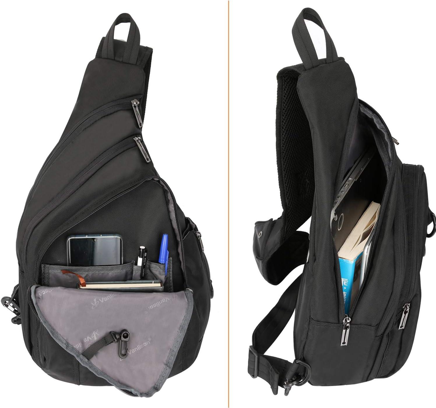 imageCrossbody Sling Bag Backpack for Men amp Women BlackEblack Fits 12 Ipad
