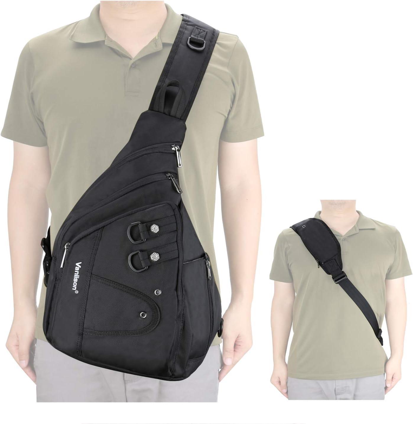 imageCrossbody Sling Bag Backpack for Men amp Women BlackEblack Fits 12 Ipad