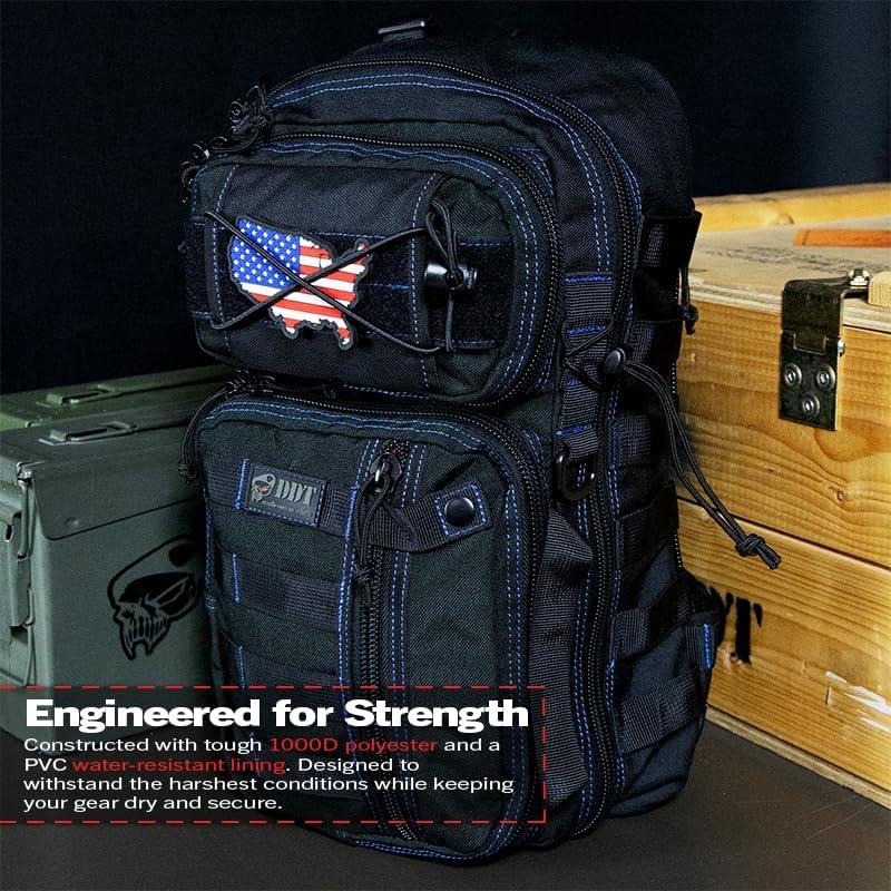 imageDDT Death Dealer Tactical Assassin Sling EDC Bag Color BloodlineBlueline