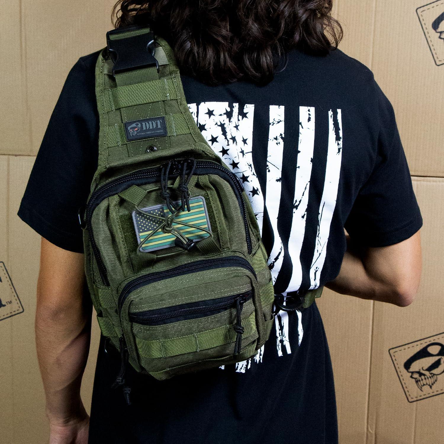 imageDDT Death Dealer Tactical Night Stalker Small Sling EDC Bag Color TanOd Green