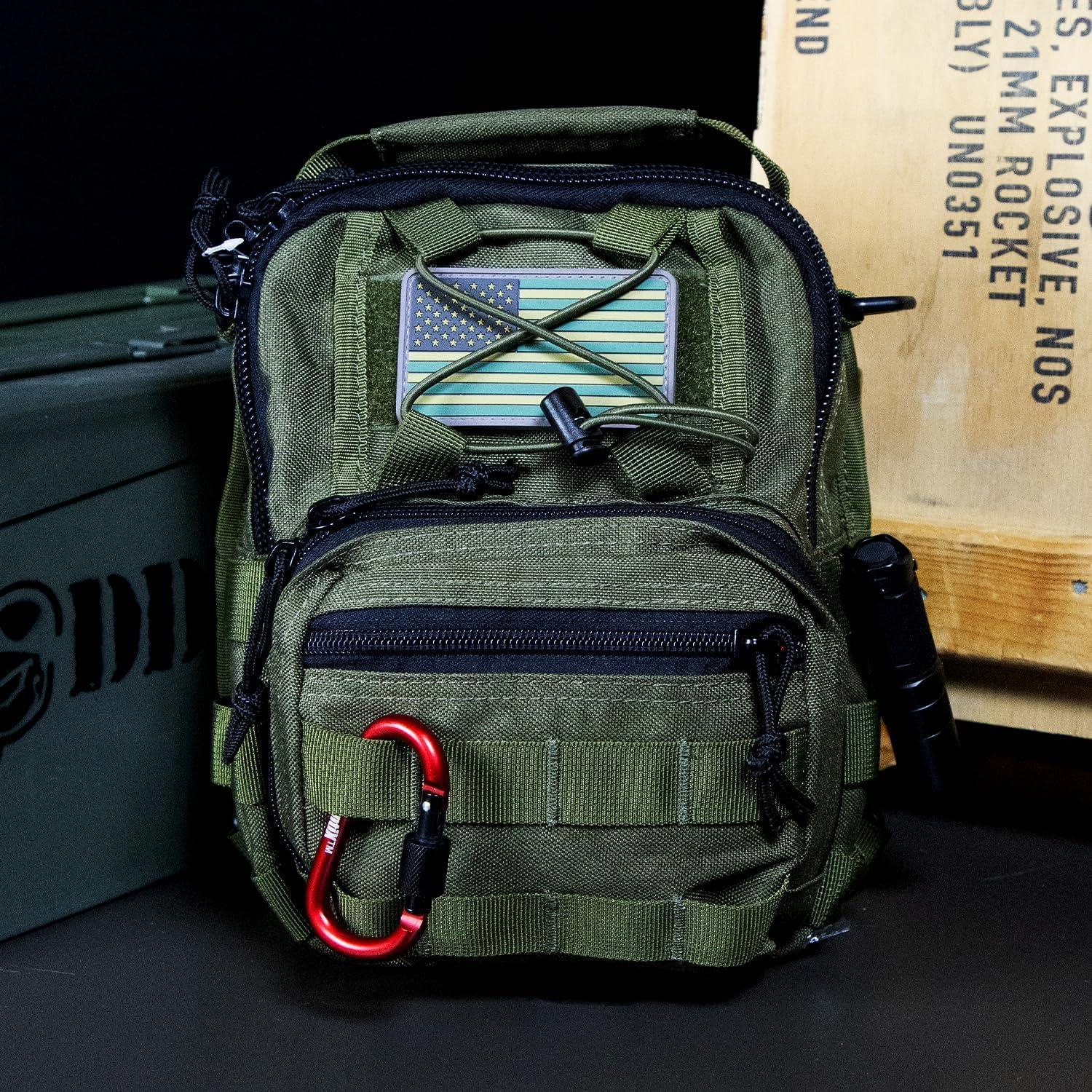 imageDDT Death Dealer Tactical Night Stalker Small Sling EDC Bag Color TanOd Green