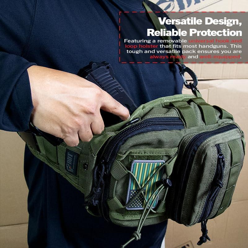 imageDDT Death Dealer Tactical Night Stalker Small Sling EDC Bag Color TanOd Green