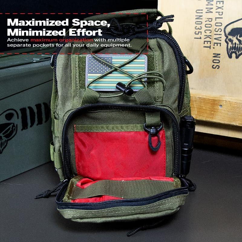 imageDDT Death Dealer Tactical Night Stalker Small Sling EDC Bag Color TanOd Green