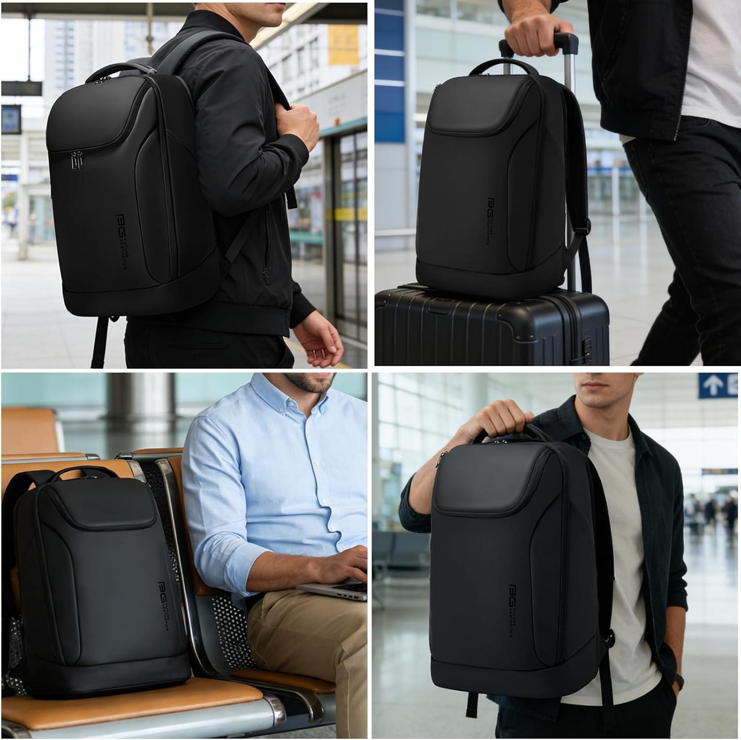 imageFUTURE AESTHETICS Business Smart Backpack Waterproof for womenmenFight Approved Durable Backpack suitable as overnight and travel backpack BlackBlack