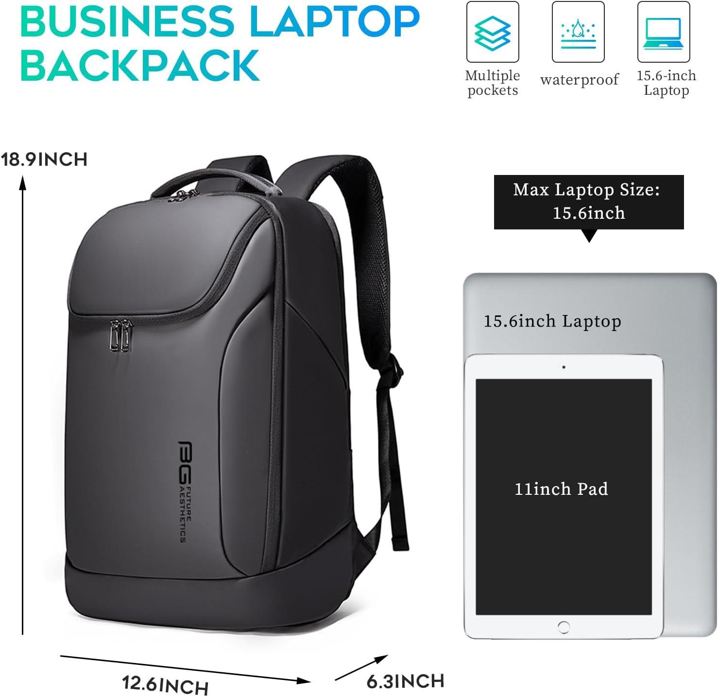 imageFUTURE AESTHETICS Business Smart Backpack Waterproof for womenmenFight Approved Durable Backpack suitable as overnight and travel backpack BlackBlack