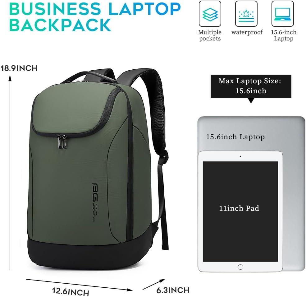 imageFUTURE AESTHETICS Business Smart Backpack Waterproof for womenmenFight Approved Durable Backpack suitable as overnight and travel backpack BlackGreen