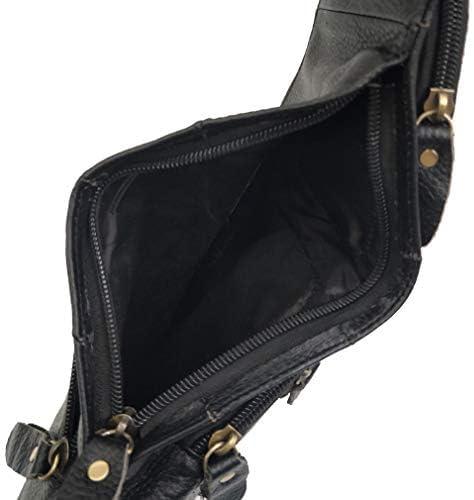 imageLeather Sling Bag Backpack for Men Women Crossbody Shoulder Chest Day Pack Outdoor Travel Camping Tactical Daypack02blacks