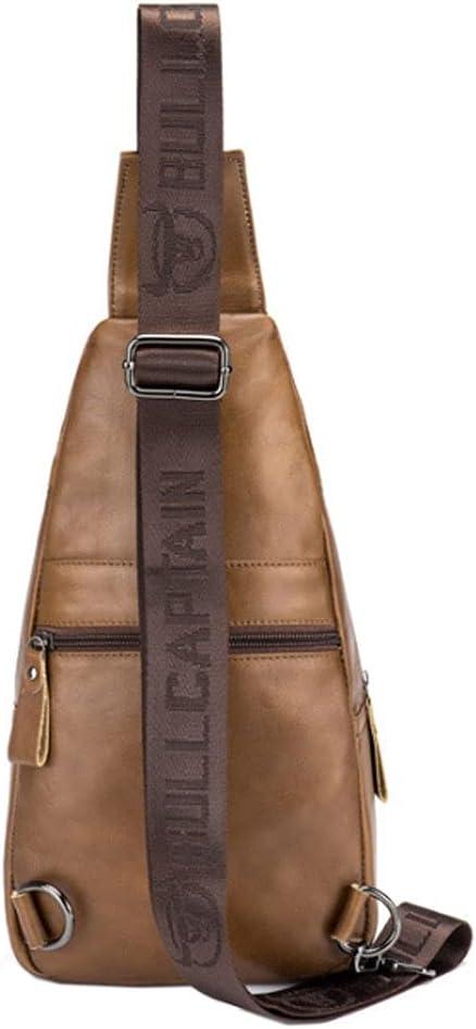 imageLeather Sling Bag Backpack for Men Women Crossbody Shoulder Chest Day Pack Outdoor Travel Camping Tactical Daypack04light Brown