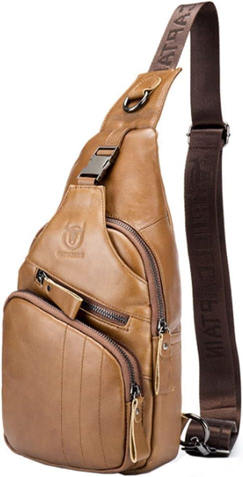 imageLeather Sling Bag Backpack for Men Women Crossbody Shoulder Chest Day Pack Outdoor Travel Camping Tactical Daypack04light Brown