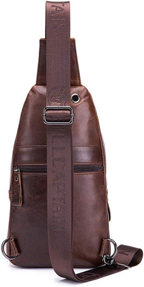 imageLeather Sling Bag Backpack for Men Women Crossbody Shoulder Chest Day Pack Outdoor Travel Camping Tactical Daypack06brown