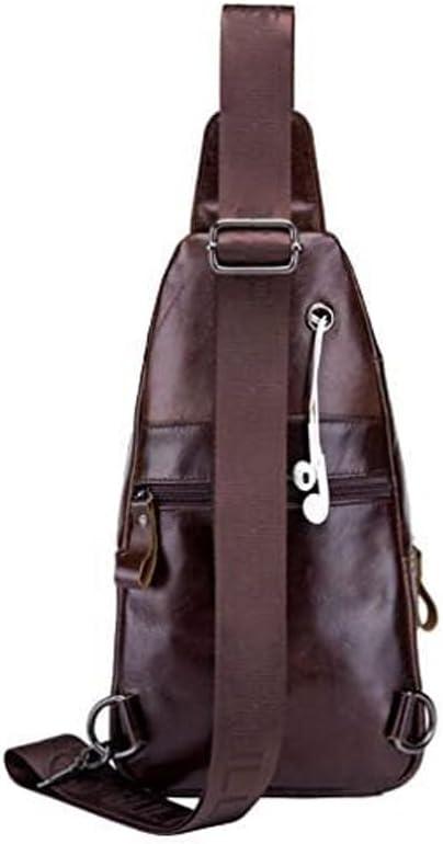 imageLeather Sling Bag Backpack for Men Women Crossbody Shoulder Chest Day Pack Outdoor Travel Camping Tactical Daypack09coffee