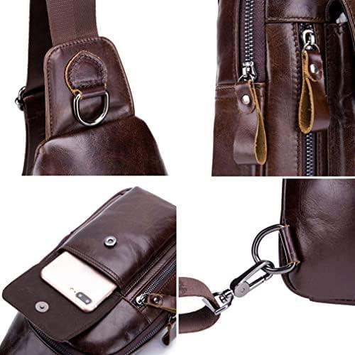 imageLeather Sling Bag Backpack for Men Women Crossbody Shoulder Chest Day Pack Outdoor Travel Camping Tactical Daypack09coffee