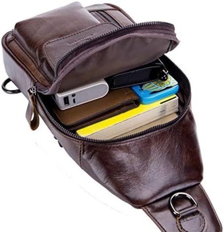 imageLeather Sling Bag Backpack for Men Women Crossbody Shoulder Chest Day Pack Outdoor Travel Camping Tactical Daypack09coffee