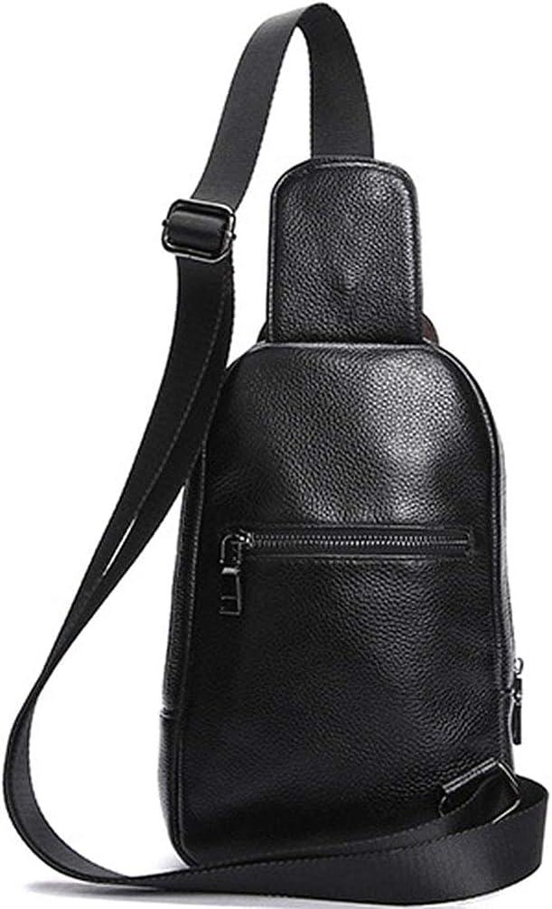 imageLeather Sling Bag Backpack for Men Women Crossbody Shoulder Chest Day Pack Outdoor Travel Camping Tactical Daypack13black