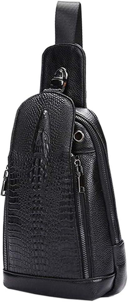 imageLeather Sling Bag Backpack for Men Women Crossbody Shoulder Chest Day Pack Outdoor Travel Camping Tactical Daypack13black