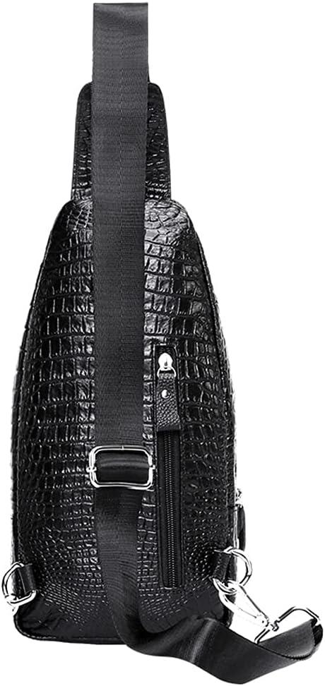 imageLeather Sling Bag Backpack for Men Women Crossbody Shoulder Chest Day Pack Outdoor Travel Camping Tactical Daypack15black