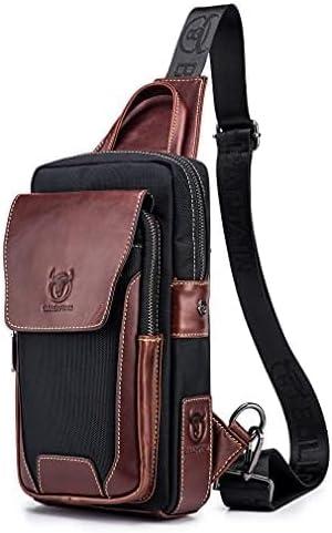 imageLeather Sling Bag Backpack for Men Women Crossbody Shoulder Chest Day Pack Outdoor Travel Camping Tactical Daypack17black Brown