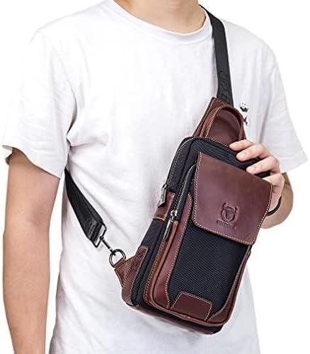 imageLeather Sling Bag Backpack for Men Women Crossbody Shoulder Chest Day Pack Outdoor Travel Camping Tactical Daypack17black Brown