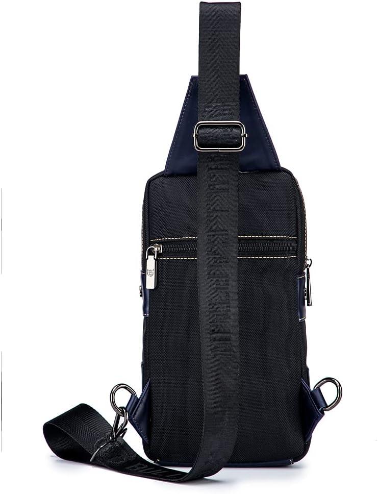 imageLeather Sling Bag Backpack for Men Women Crossbody Shoulder Chest Day Pack Outdoor Travel Camping Tactical Daypack17black Navy