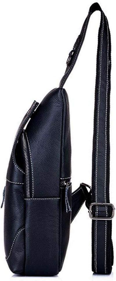 imageLeather Sling Bag Backpack for Men Women Crossbody Shoulder Chest Day Pack Outdoor Travel Camping Tactical Daypack18black