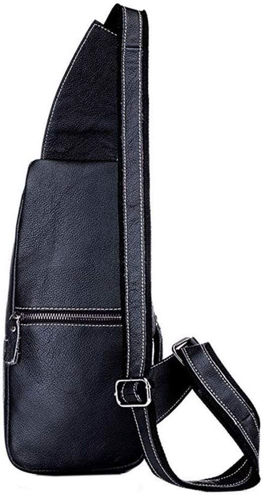 imageLeather Sling Bag Backpack for Men Women Crossbody Shoulder Chest Day Pack Outdoor Travel Camping Tactical Daypack18black
