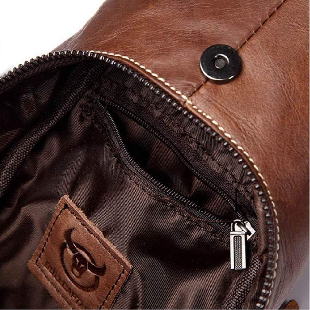 imageLeather Sling Bag Backpack for Men Women Crossbody Shoulder Chest Day Pack Outdoor Travel Camping Tactical Daypack18brown
