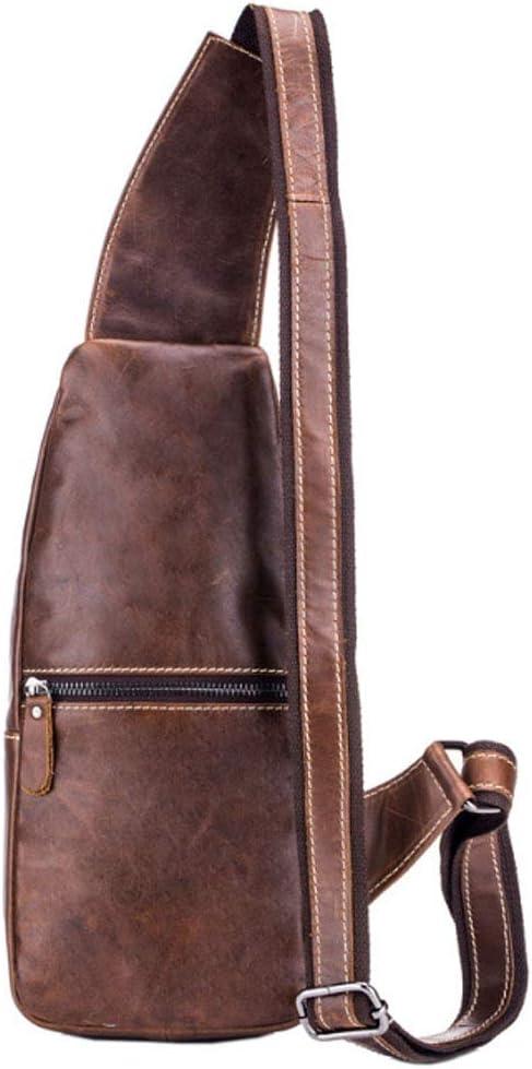 imageLeather Sling Bag Backpack for Men Women Crossbody Shoulder Chest Day Pack Outdoor Travel Camping Tactical Daypack18brown