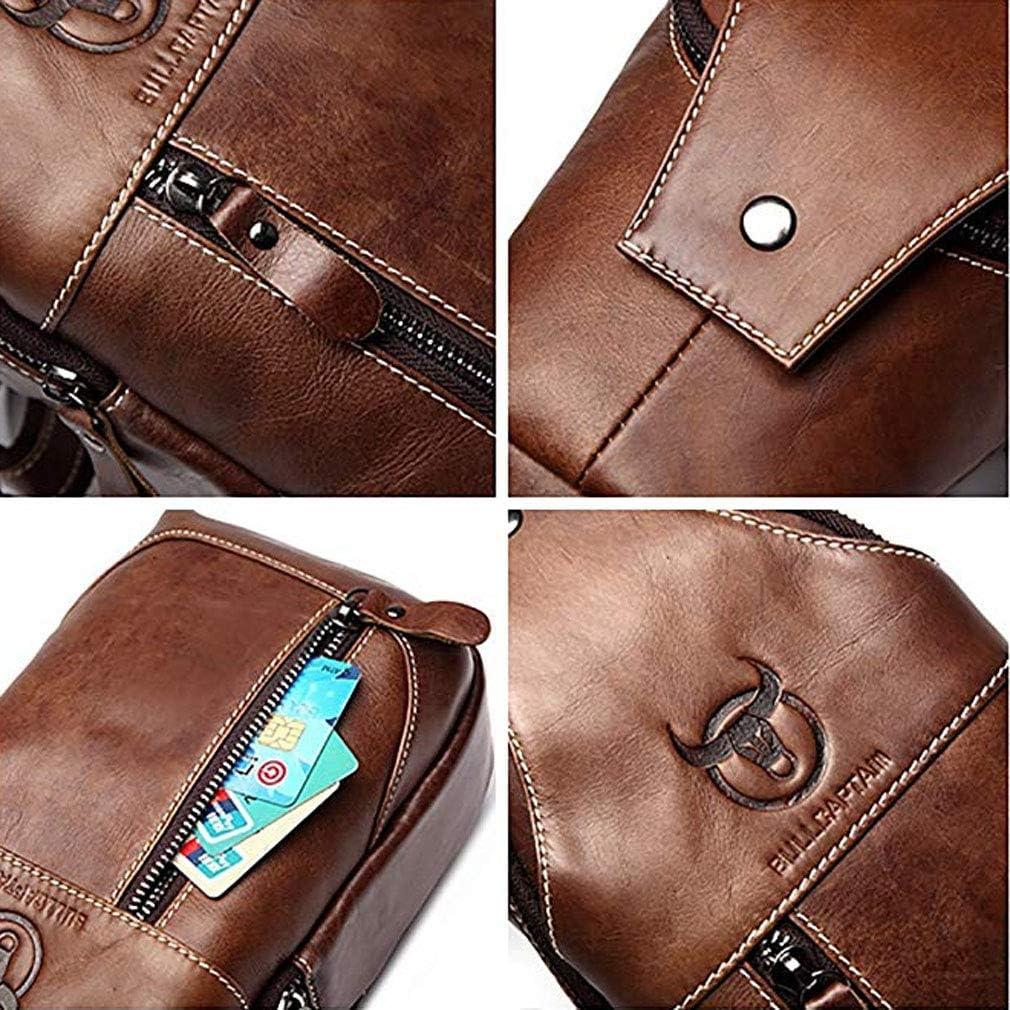 imageLeather Sling Bag Backpack for Men Women Crossbody Shoulder Chest Day Pack Outdoor Travel Camping Tactical Daypack18brown