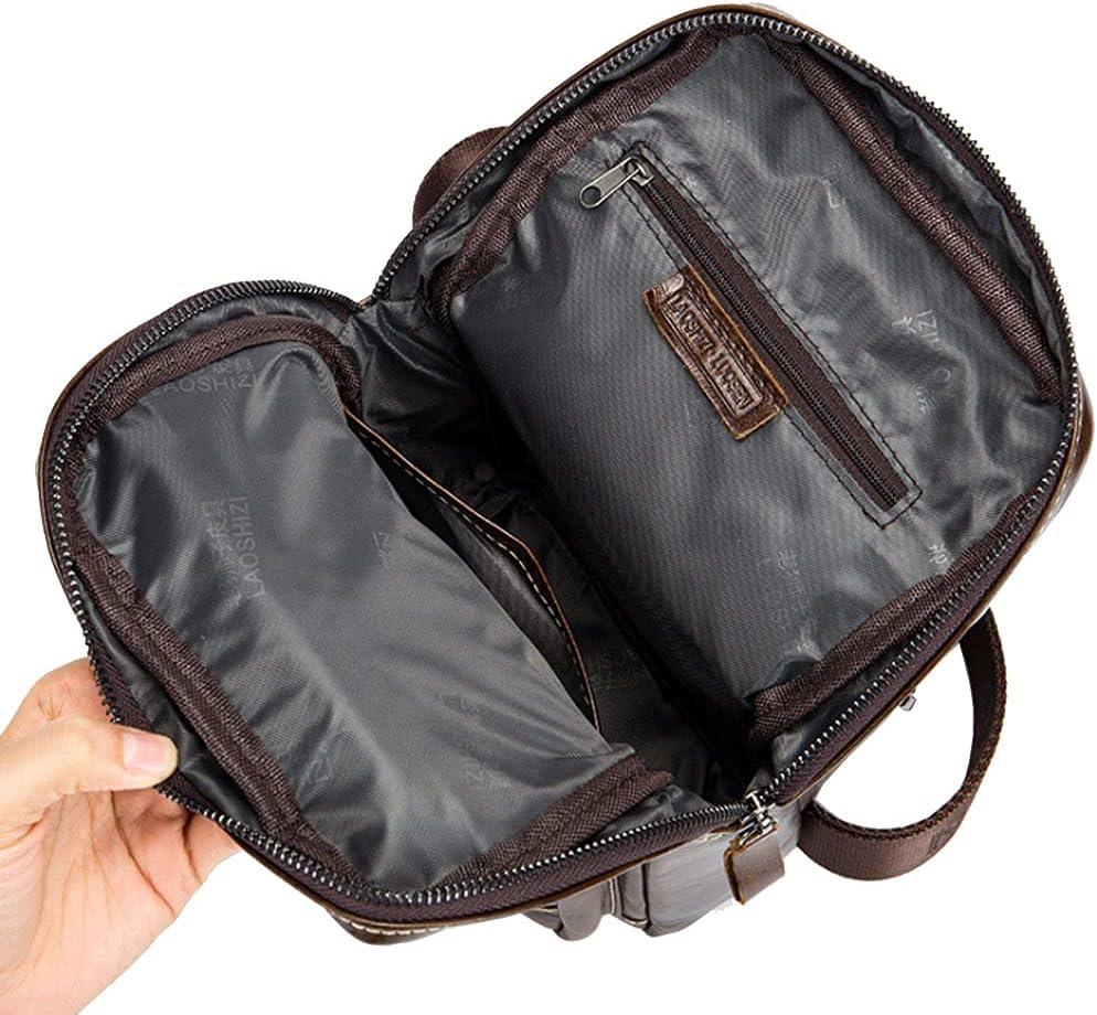 imageLeather Sling Bag Backpack for Men Women Crossbody Shoulder Chest Day Pack Outdoor Travel Camping Tactical Daypack19brown