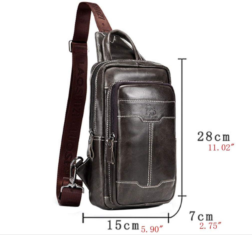 imageLeather Sling Bag Backpack for Men Women Crossbody Shoulder Chest Day Pack Outdoor Travel Camping Tactical Daypack19deep Coffee