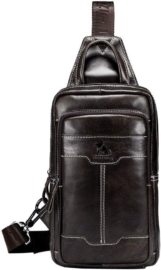 imageLeather Sling Bag Backpack for Men Women Crossbody Shoulder Chest Day Pack Outdoor Travel Camping Tactical Daypack19deep Coffee