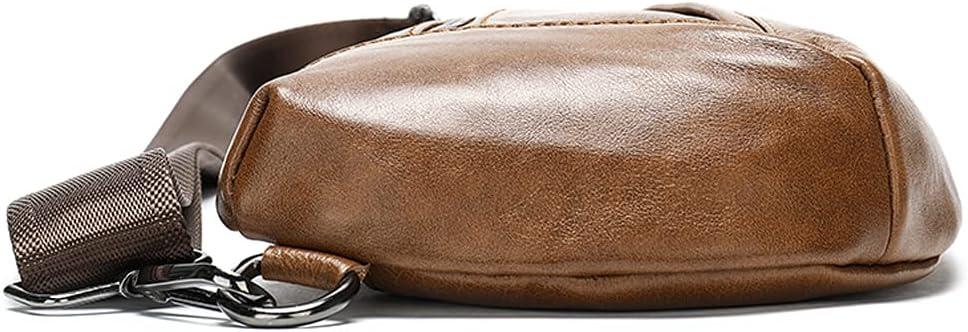 imageLeather Sling Bag Backpack for Men Women Crossbody Shoulder Chest Day Pack Outdoor Travel Camping Tactical Daypack26brown