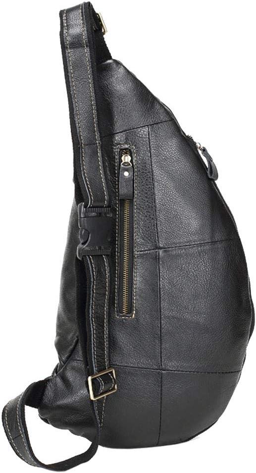 imageLeather Sling Bag Backpack for Men Women Crossbody Shoulder Chest Day Pack Outdoor Travel Camping Tactical Daypack28black
