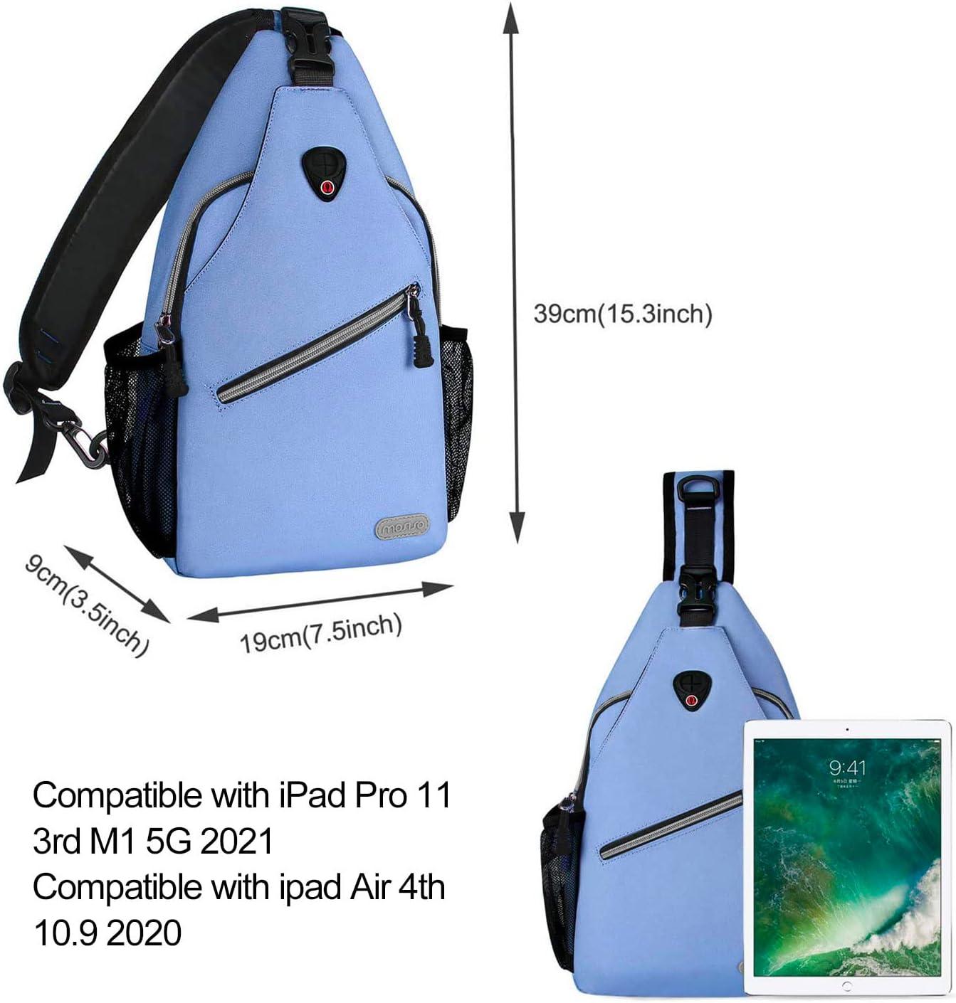 imageMOSISO Sling Backpack Multipurpose Crossbody Shoulder Bag Travel Hiking DaypackAiry Blue