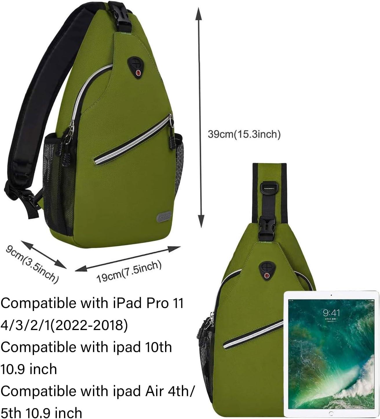 imageMOSISO Sling Backpack Multipurpose Crossbody Shoulder Bag Travel Hiking DaypackArmy Green