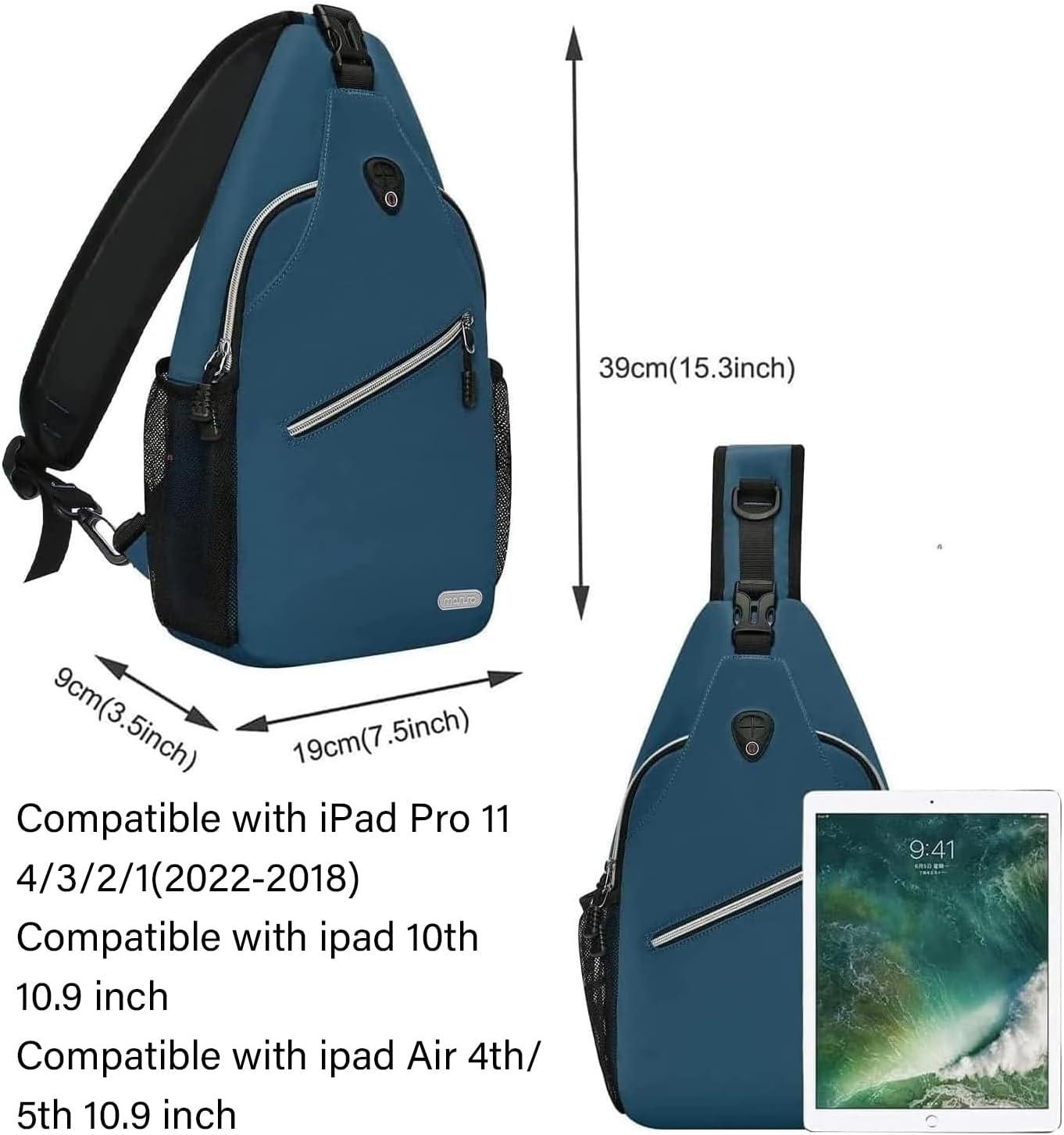 imageMOSISO Sling Backpack Multipurpose Crossbody Shoulder Bag Travel Hiking DaypackDeep Teal