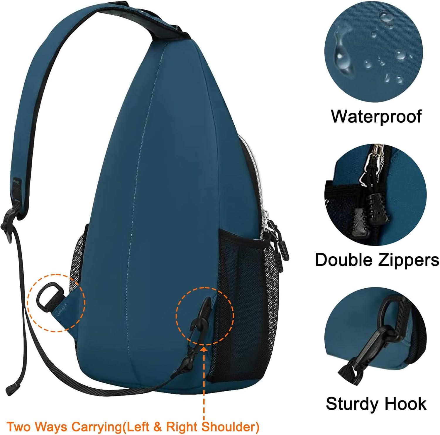 imageMOSISO Sling Backpack Multipurpose Crossbody Shoulder Bag Travel Hiking DaypackDeep Teal