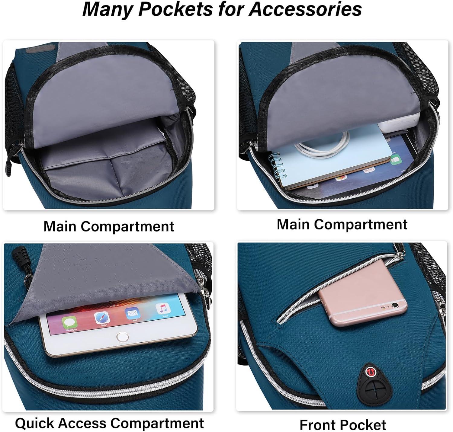 imageMOSISO Sling Backpack Multipurpose Crossbody Shoulder Bag Travel Hiking DaypackDeep Teal