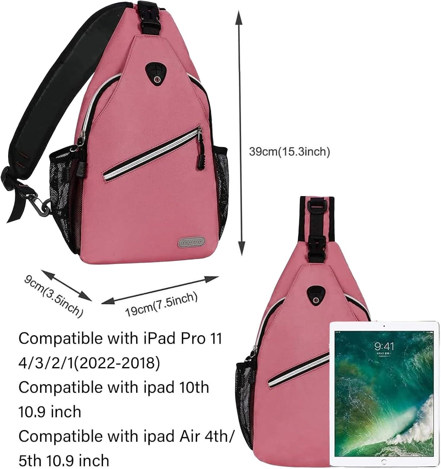 imageMOSISO Sling Backpack Multipurpose Crossbody Shoulder Bag Travel Hiking DaypackDusty Rose