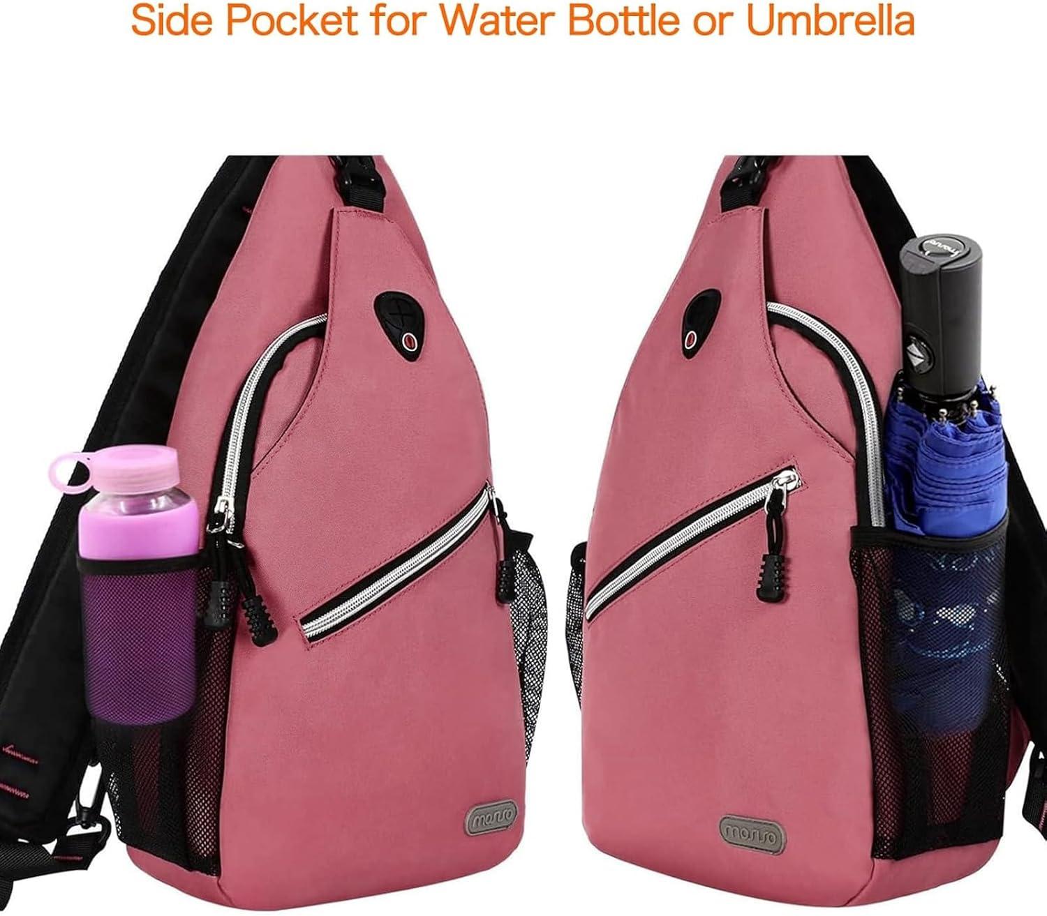 imageMOSISO Sling Backpack Multipurpose Crossbody Shoulder Bag Travel Hiking DaypackDusty Rose